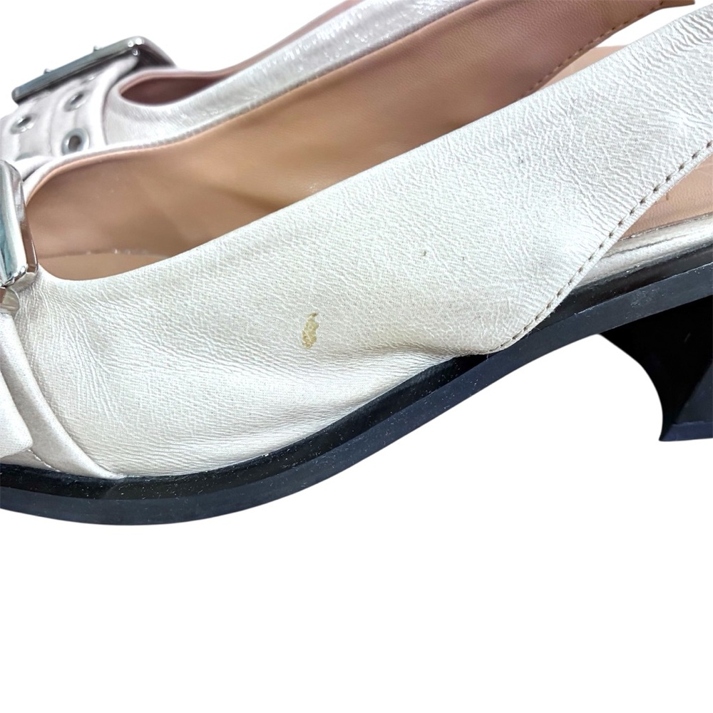 Ganni Feminine Slingback Pump in Off White Size 39 US 9 - Picture 6 of 9